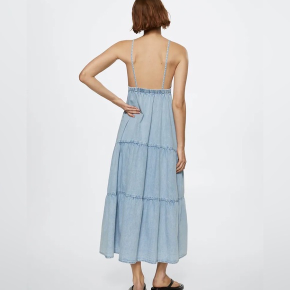 Dresses & Skirts - Mango Ruffled denim dress